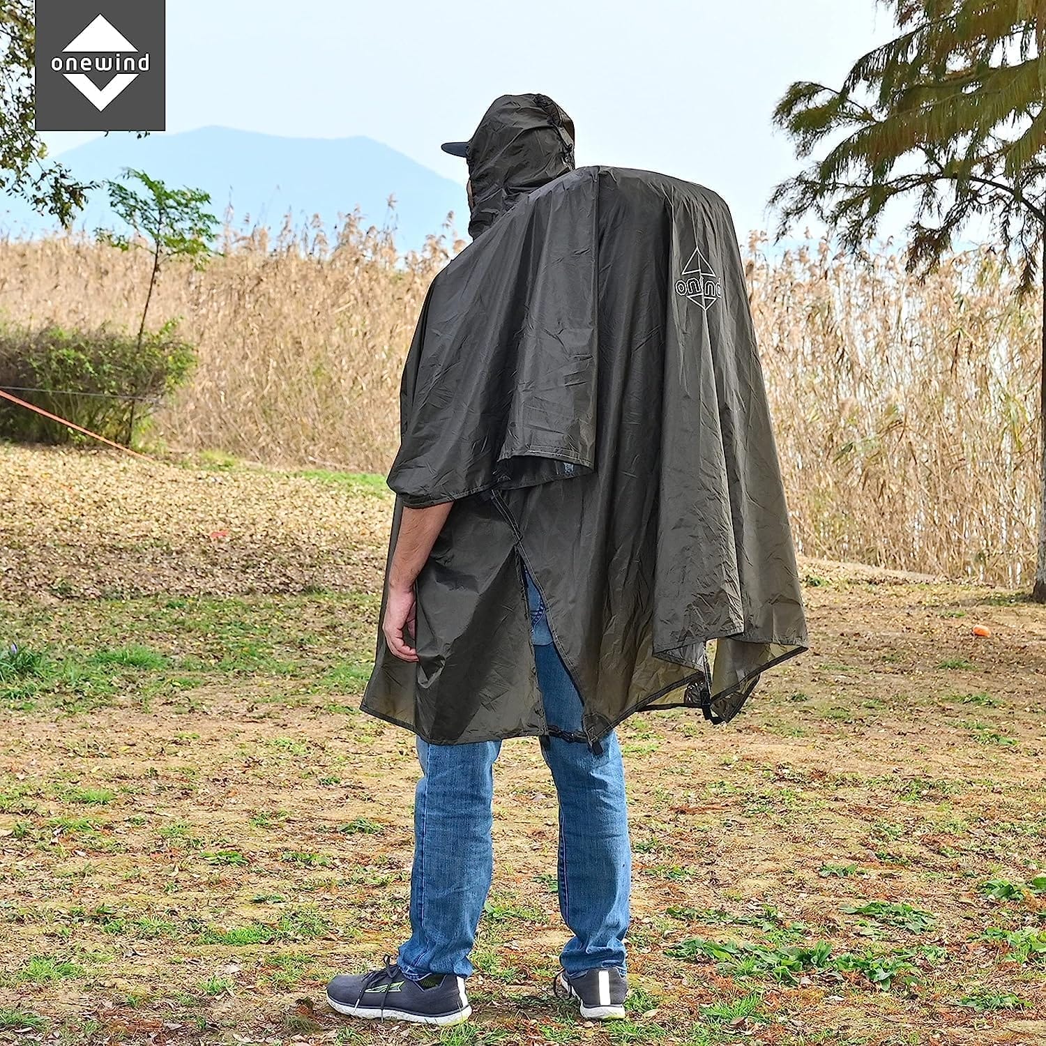 onewind Rucksack Regen Poncho Ultraleichte Kapuze Regenmantel