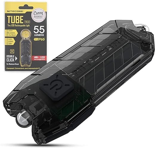 Nitecore Tube V2.0 Mini-Taschenlampe Schlüsselanhänger Licht USB Wiederaufladbar 55 Lumen 9,6 Gramm