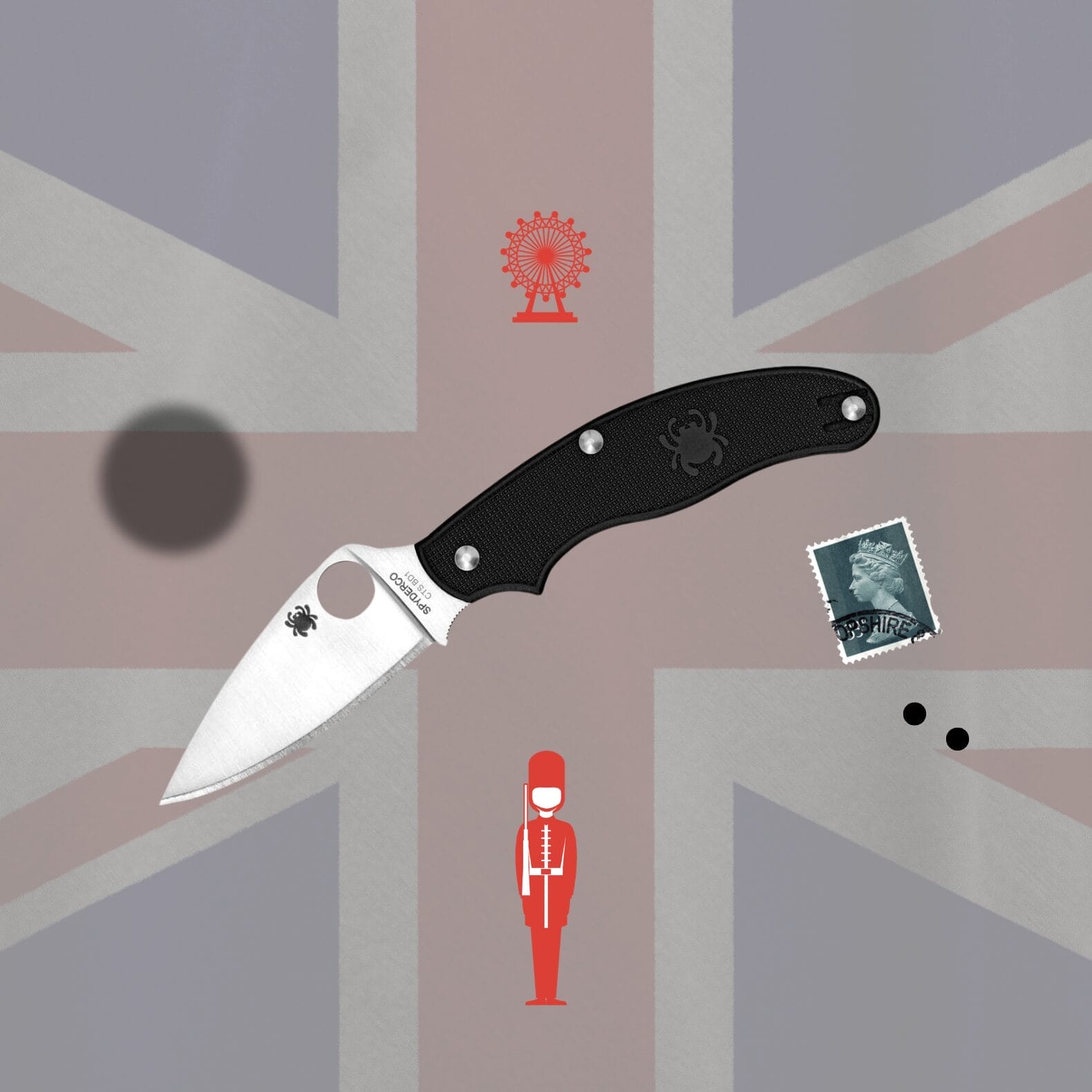 Spyderco UK Pen Knife Taschenmesser Schwarz, Klingenlänge: 7,4 cm, 01SP719